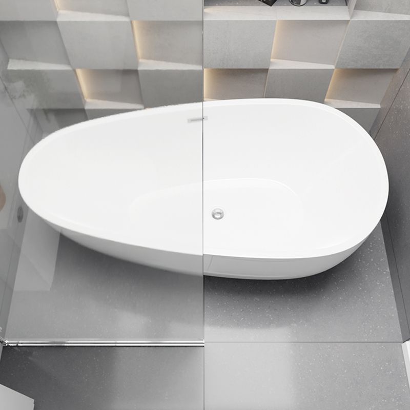 Modern Acrylic Oval Bath Tub for Home White Soaking Tub with Internal Drain Clearhalo 'Bathroom Remodel & Bathroom Fixtures' 'Bathtubs' 'Home Improvement' 'home_improvement' 'home_improvement_bathtubs' 'Showers & Bathtubs' 1200x1200_dba04bc5-cfd9-404f-ae77-190679cf2eb7