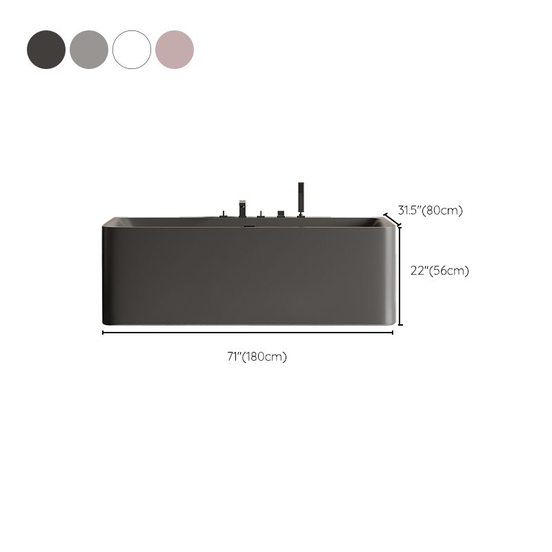 Modern Soaking Stone Bathtub Rectangle Back to Wall Bathtub with Faucet Clearhalo 'Bathroom Remodel & Bathroom Fixtures' 'Bathtubs' 'Home Improvement' 'home_improvement' 'home_improvement_bathtubs' 'Showers & Bathtubs' 1200x1200_dbc8d4de-8582-4dcf-afb5-a5ce200b4053