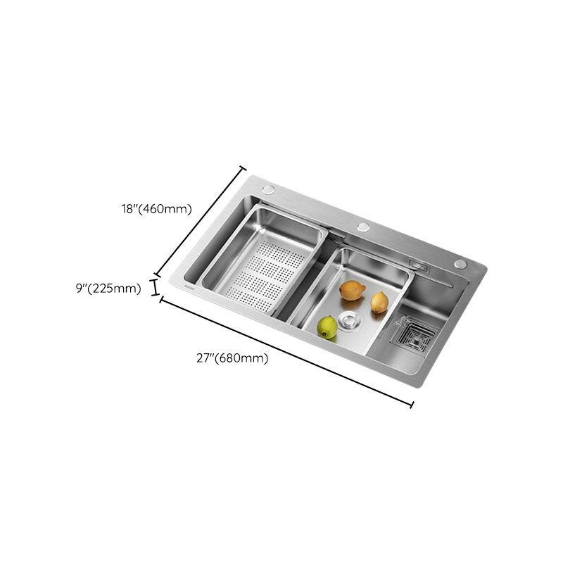 Modern Style Kitchen Sink Drop-In Stainless Steel Noise-cancelling Design Kitchen Sink Clearhalo 'Home Improvement' 'home_improvement' 'home_improvement_kitchen_sinks' 'Kitchen Remodel & Kitchen Fixtures' 'Kitchen Sinks & Faucet Components' 'Kitchen Sinks' 'kitchen_sinks' 1200x1200_dbea2732-4eb6-4fb8-922d-302fdc2b85a5