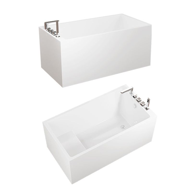 Contemporary Style White Acrylic Tub Rectangular Soaking Tub for Home Clearhalo 'Bathroom Remodel & Bathroom Fixtures' 'Bathtubs' 'Home Improvement' 'home_improvement' 'home_improvement_bathtubs' 'Showers & Bathtubs' 1200x1200_dbfd4b6a-e631-4fd5-8e71-4d1b0cb0d9ce