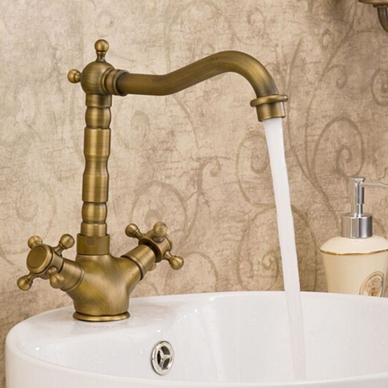 Glam Centerset Faucet One Hole Bathroom Faucet with 2 Handles Clearhalo 'Bathroom Remodel & Bathroom Fixtures' 'Bathroom Sink Faucets' 'Bathroom Sinks & Faucet Components' 'bathroom_sink_faucets' 'Home Improvement' 'home_improvement' 'home_improvement_bathroom_sink_faucets' 1200x1200_dc2c3e39-702d-4b95-bf4a-84d8322cdf0e