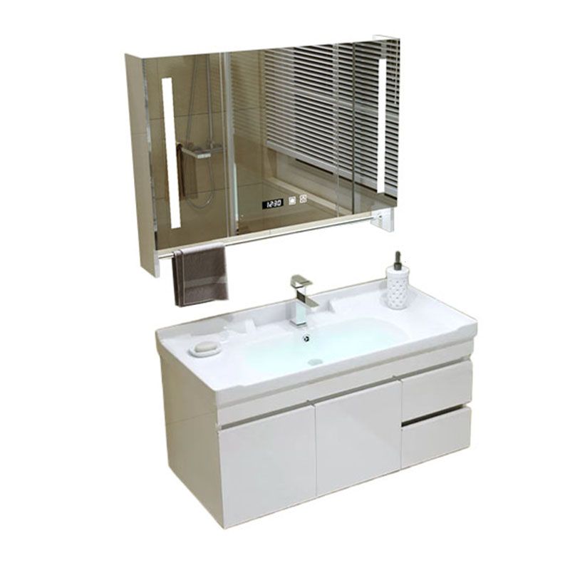 Modern Wall Mount Bathroom Sink Vanity with Faucet Sink Mirror Clearhalo 'Bathroom Remodel & Bathroom Fixtures' 'Bathroom Vanities' 'bathroom_vanities' 'Home Improvement' 'home_improvement' 'home_improvement_bathroom_vanities' 1200x1200_dc61f460-e614-4c4b-8eb2-73d71eb82e1a