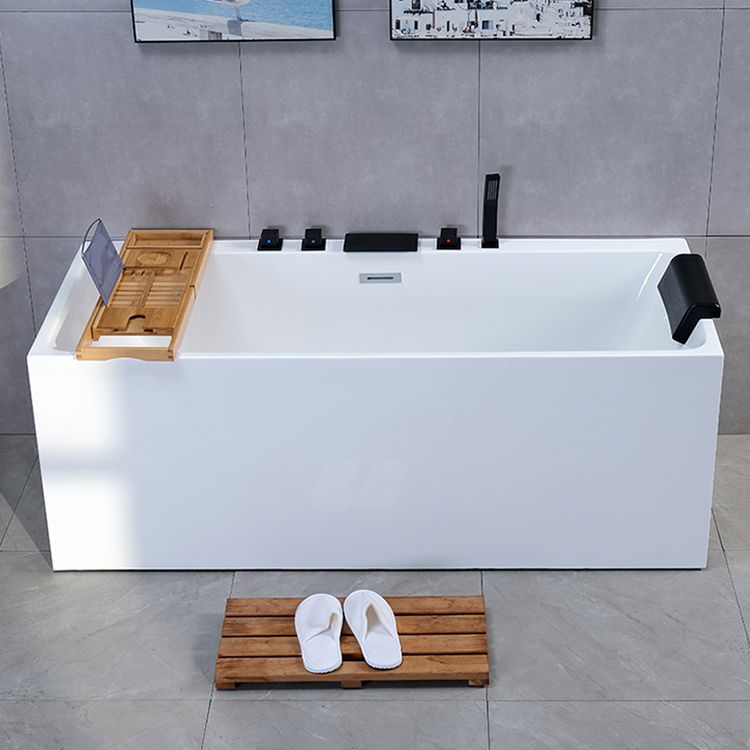 Back to Wall Soaking Bathtub Antique Finish Rectangular Modern Bath Tub Clearhalo 'Bathroom Remodel & Bathroom Fixtures' 'Bathtubs' 'Home Improvement' 'home_improvement' 'home_improvement_bathtubs' 'Showers & Bathtubs' 1200x1200_dc837173-1946-4a9c-866c-93c33436a22e