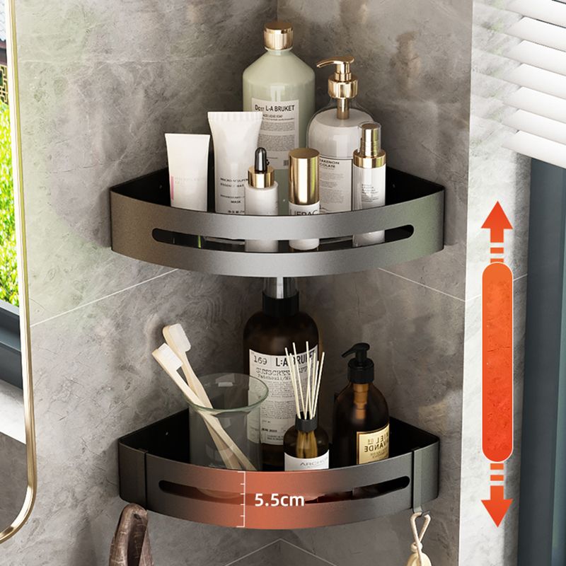 Metal Silver Bathroom Accessory Set Modern 1/2/3 - Piece Bath Shelf Anti-rust Clearhalo 'Bathroom Hardware Sets' 'Bathroom Hardware' 'Bathroom Remodel & Bathroom Fixtures' 'bathroom_hardware_sets' 'Home Improvement' 'home_improvement' 'home_improvement_bathroom_hardware_sets' 1200x1200_dccb9918-26d0-40c5-a3e1-457eb80a502a