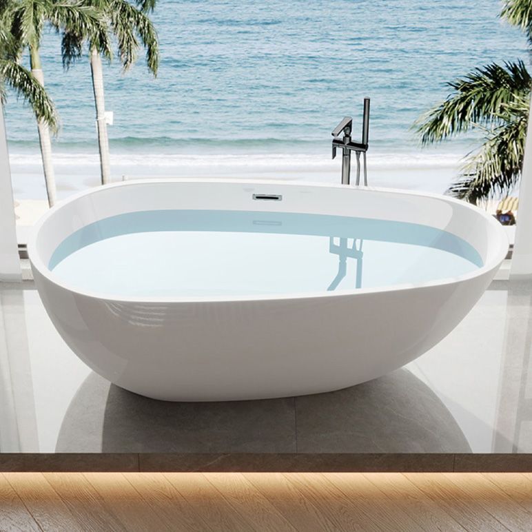 Modern Back to Wall Bath Freestanding Acrylic Soaking Bathtub Clearhalo 'Bathroom Remodel & Bathroom Fixtures' 'Bathtubs' 'Home Improvement' 'home_improvement' 'home_improvement_bathtubs' 'Showers & Bathtubs' 1200x1200_dcccf8d8-93e0-4fbd-bdb7-c704c07ef040