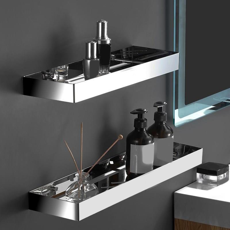 Contemporary Stainless Steel Bath Shelf 2-Piece Bathroom Accessory Set Clearhalo 'Bathroom Hardware Sets' 'Bathroom Hardware' 'Bathroom Remodel & Bathroom Fixtures' 'bathroom_hardware_sets' 'Home Improvement' 'home_improvement' 'home_improvement_bathroom_hardware_sets' 1200x1200_dce8da1c-0686-4cc5-8e3f-07eeb395b7b8