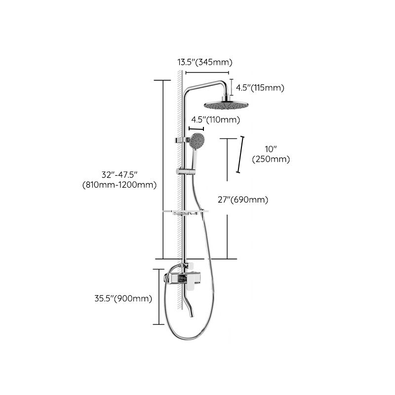 Modern Pressure Balanced Diverter Valve Shower Metal Shower Head Shower Faucet On Wall Clearhalo 'Bathroom Remodel & Bathroom Fixtures' 'Home Improvement' 'home_improvement' 'home_improvement_shower_faucets' 'Shower Faucets & Systems' 'shower_faucets' 'Showers & Bathtubs Plumbing' 'Showers & Bathtubs' 1200x1200_dd0ec086-4419-4ee4-8f8b-683d8d4a440b