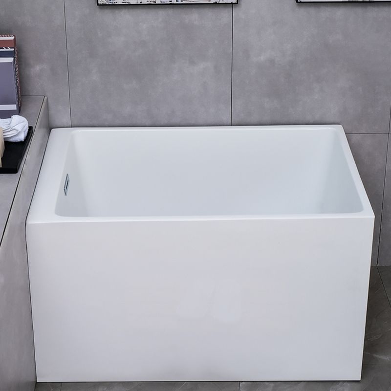 White Back to Wall Soaking Bathtub Contemporary Rectangular Acrylic Bath Tub Clearhalo 'Bathroom Remodel & Bathroom Fixtures' 'Bathtubs' 'Home Improvement' 'home_improvement' 'home_improvement_bathtubs' 'Showers & Bathtubs' 1200x1200_dd6f40a7-168c-4574-8ee2-2c38c54231f3