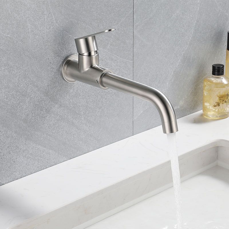 Modern Style Faucet Wall Mounted Single Lever Handle Faucet for Bathroom Clearhalo 'Bathroom Remodel & Bathroom Fixtures' 'Bathroom Sink Faucets' 'Bathroom Sinks & Faucet Components' 'bathroom_sink_faucets' 'Home Improvement' 'home_improvement' 'home_improvement_bathroom_sink_faucets' 1200x1200_dd7fcb49-111c-4490-b0e5-11a8dc95a156