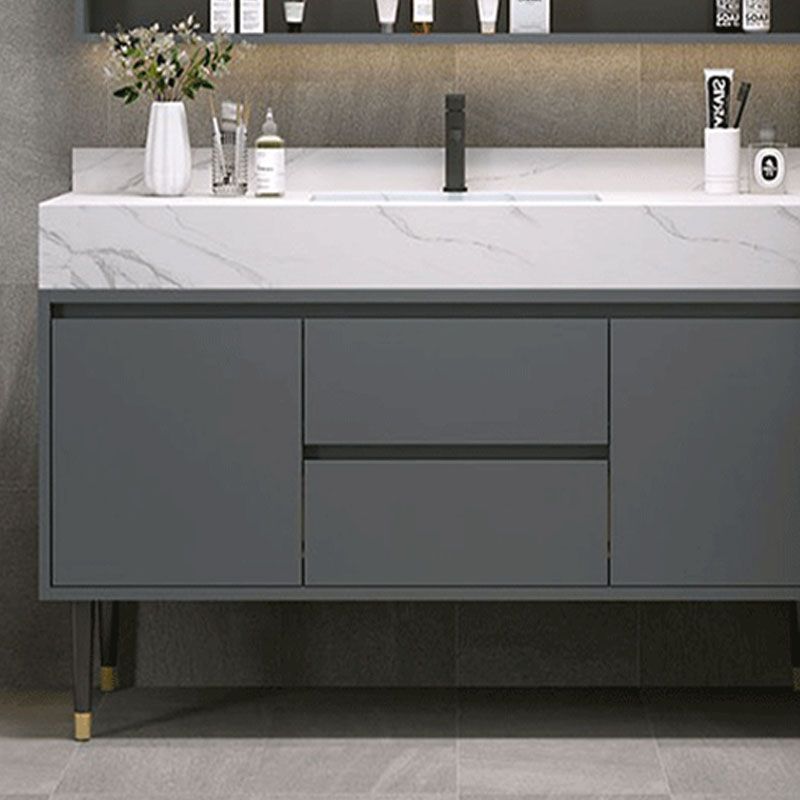 Mirror Bathroom Vanity Drawers Rectangle Freestanding 2 Doors Bathroom Vanity Set Clearhalo 'Bathroom Remodel & Bathroom Fixtures' 'Bathroom Vanities' 'bathroom_vanities' 'Home Improvement' 'home_improvement' 'home_improvement_bathroom_vanities' 1200x1200_ddd23d38-3f0e-4224-a5b7-1714b62f4dfa