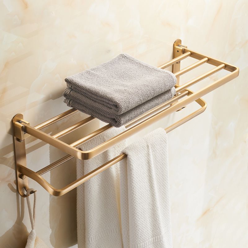 Vintage Bronze Bathroom Accessory Set Brushed Brass Towel Bar/Paper Holder/Bath Shelf Clearhalo 'Bathroom Hardware Sets' 'Bathroom Hardware' 'Bathroom Remodel & Bathroom Fixtures' 'bathroom_hardware_sets' 'Home Improvement' 'home_improvement' 'home_improvement_bathroom_hardware_sets' 1200x1200_ddda46e2-c912-4ed1-8410-5a976df386ad