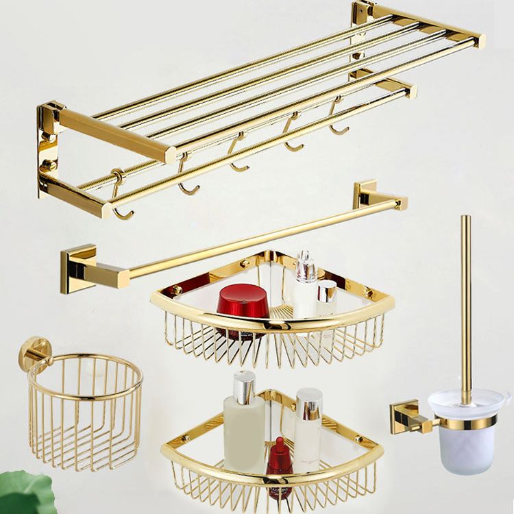 Traditional Brass Bathroom Accessory Set Polished Metal Bathroom Hardware Clearhalo 'Bathroom Hardware Sets' 'Bathroom Hardware' 'Bathroom Remodel & Bathroom Fixtures' 'bathroom_hardware_sets' 'Home Improvement' 'home_improvement' 'home_improvement_bathroom_hardware_sets' 1200x1200_ddeea2d6-0c0a-4468-8c98-b8116fdfa99e