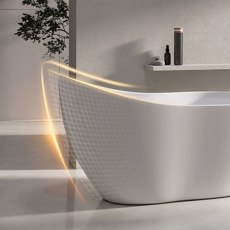 Modern Acrylic White Bathtub Freestanding Soaking Bathtub with Drain Clearhalo 'Bathroom Remodel & Bathroom Fixtures' 'Bathtubs' 'Home Improvement' 'home_improvement' 'home_improvement_bathtubs' 'Showers & Bathtubs' 1200x1200_ddfe0d4e-53e8-43bc-b0a8-14759ea5779f