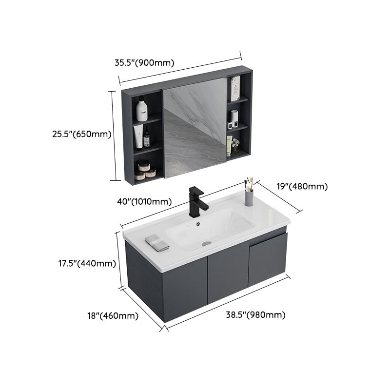 Wall Mounted Bathroom Vanity Modern Metal Vanity Set with Sink Included Clearhalo 'Bathroom Remodel & Bathroom Fixtures' 'Bathroom Vanities' 'bathroom_vanities' 'Home Improvement' 'home_improvement' 'home_improvement_bathroom_vanities' 1200x1200_de00cc2c-086f-4f1c-92df-78f7cdddf9f9