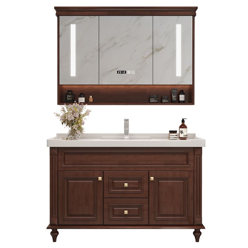 Single Sink Modern Freestanding Bathroom Sink Vanity with Mirror Clearhalo 'Bathroom Remodel & Bathroom Fixtures' 'Bathroom Vanities' 'bathroom_vanities' 'Home Improvement' 'home_improvement' 'home_improvement_bathroom_vanities' 1200x1200_de172985-0ecd-46de-accd-3653d0df411a