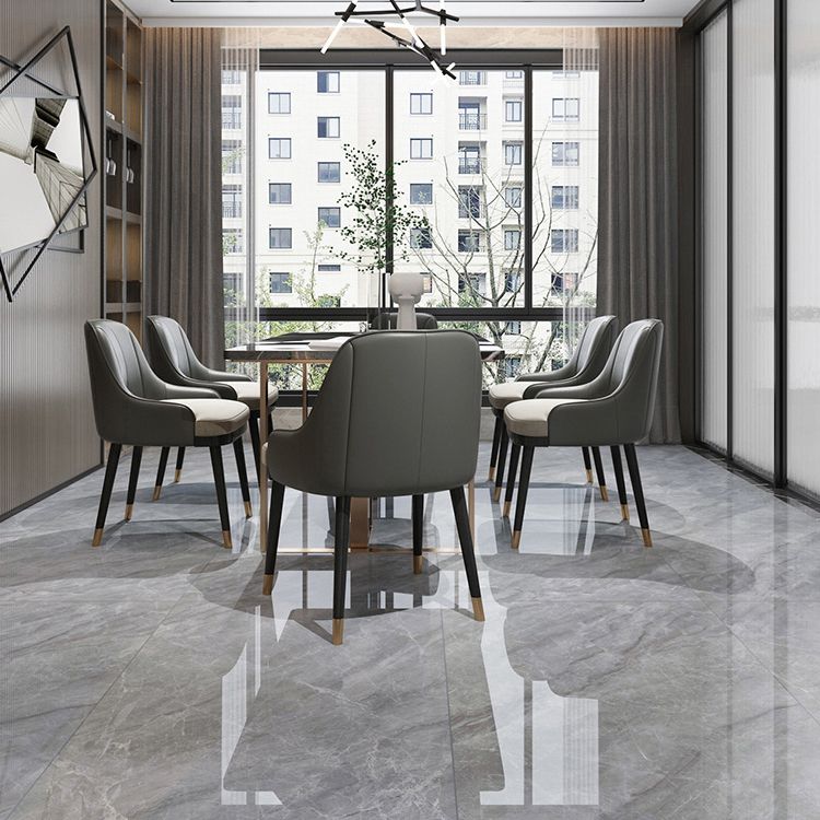 Rectangle Matte Tile Gray Marble Floor and Wall for Drawing Room Clearhalo 'Floor Tiles & Wall Tiles' 'floor_tiles_wall_tiles' 'Flooring 'Home Improvement' 'home_improvement' 'home_improvement_floor_tiles_wall_tiles' Walls and Ceiling' 1200x1200_de1aa227-a182-429d-ab35-dc594d2f7e29