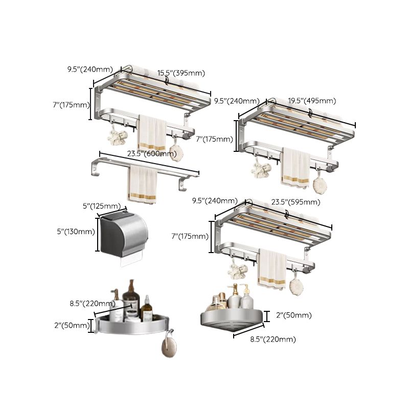 Modern Bathroom Accessories Hardware Set Silver Bathroom Accessories Hardware Set Clearhalo 'Bathroom Hardware Sets' 'Bathroom Hardware' 'Bathroom Remodel & Bathroom Fixtures' 'bathroom_hardware_sets' 'Home Improvement' 'home_improvement' 'home_improvement_bathroom_hardware_sets' 1200x1200_de27bc97-0272-4ac4-8063-8f0362456872