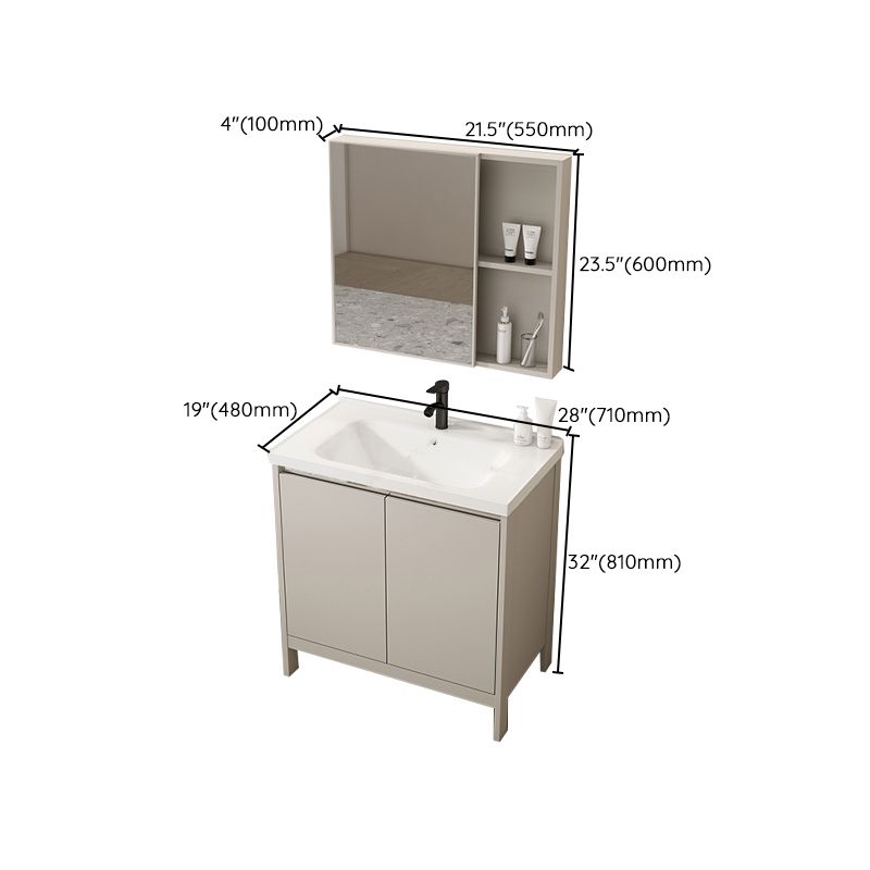 Rectangular Freestanding Bathroom Vanity Modern Gray Single-Sink Vanity Set Clearhalo 'Bathroom Remodel & Bathroom Fixtures' 'Bathroom Vanities' 'bathroom_vanities' 'Home Improvement' 'home_improvement' 'home_improvement_bathroom_vanities' 1200x1200_de2c4fc8-de3b-44c1-9b60-90cc302d5101