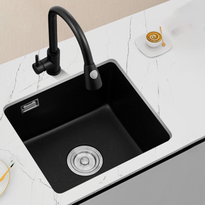 Black Undermount Kitchen Sink Single Bowl Quartz Sink with Drain Strainer Clearhalo 'Home Improvement' 'home_improvement' 'home_improvement_kitchen_sinks' 'Kitchen Remodel & Kitchen Fixtures' 'Kitchen Sinks & Faucet Components' 'Kitchen Sinks' 'kitchen_sinks' 1200x1200_de381963-9668-482c-b27a-0004dab2f69a