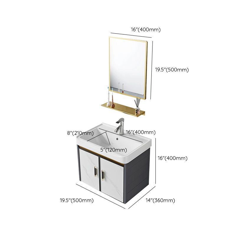 Modern Style Bath Vanity Dirt Resistant Wall Mount Bath Vanity with Faucet Clearhalo 'Bathroom Remodel & Bathroom Fixtures' 'Bathroom Vanities' 'bathroom_vanities' 'Home Improvement' 'home_improvement' 'home_improvement_bathroom_vanities' 1200x1200_de5e95ff-e8d3-45da-a2d9-5df32d0b34f4