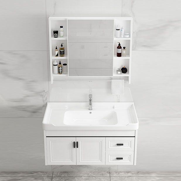 Modern White Wall Mount Bathroom Sink Vanity with Faucet Sink Clearhalo 'Bathroom Remodel & Bathroom Fixtures' 'Bathroom Vanities' 'bathroom_vanities' 'Home Improvement' 'home_improvement' 'home_improvement_bathroom_vanities' 1200x1200_de63c0db-44b5-4846-8e94-a14105ec4059