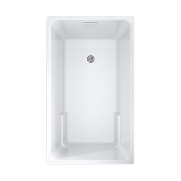 Rectangular Drop-in Acrylic Bathtub White Modern Back to Wall Bathtub (Board not Included) Clearhalo 'Bathroom Remodel & Bathroom Fixtures' 'Bathtubs' 'Home Improvement' 'home_improvement' 'home_improvement_bathtubs' 'Showers & Bathtubs' 1200x1200_de756611-0847-48ac-b9aa-15570103202f