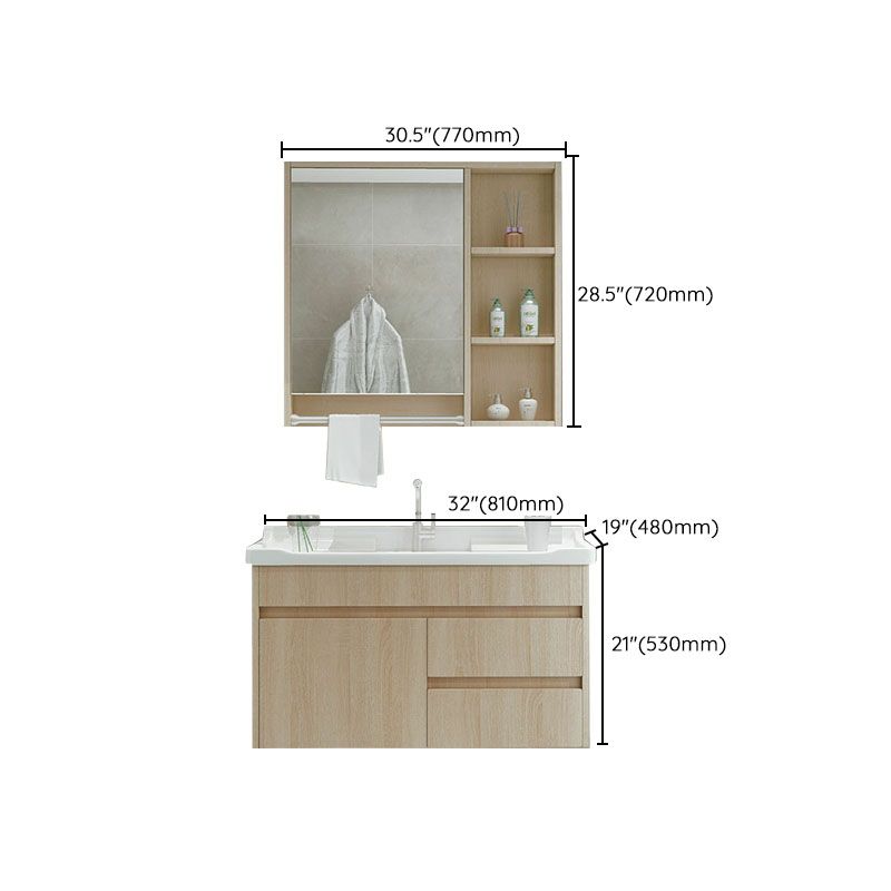 Modern Wall Mount Sink Vanity with Mirror Single Sink for Bathroom Clearhalo 'Bathroom Remodel & Bathroom Fixtures' 'Bathroom Vanities' 'bathroom_vanities' 'Home Improvement' 'home_improvement' 'home_improvement_bathroom_vanities' 1200x1200_de8eaec4-7b66-49a9-b372-488ff7301f55