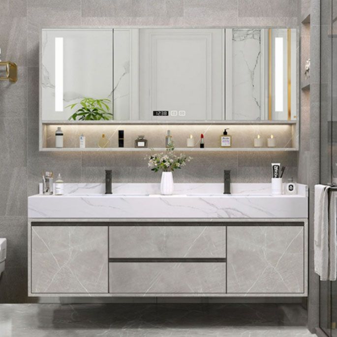 Sink Included Wall Mount Bathroom Sink Vanity with Faucet Mirror Clearhalo 'Bathroom Remodel & Bathroom Fixtures' 'Bathroom Vanities' 'bathroom_vanities' 'Home Improvement' 'home_improvement' 'home_improvement_bathroom_vanities' 1200x1200_de981c8a-3d73-4d44-8eba-3a3ac153106f