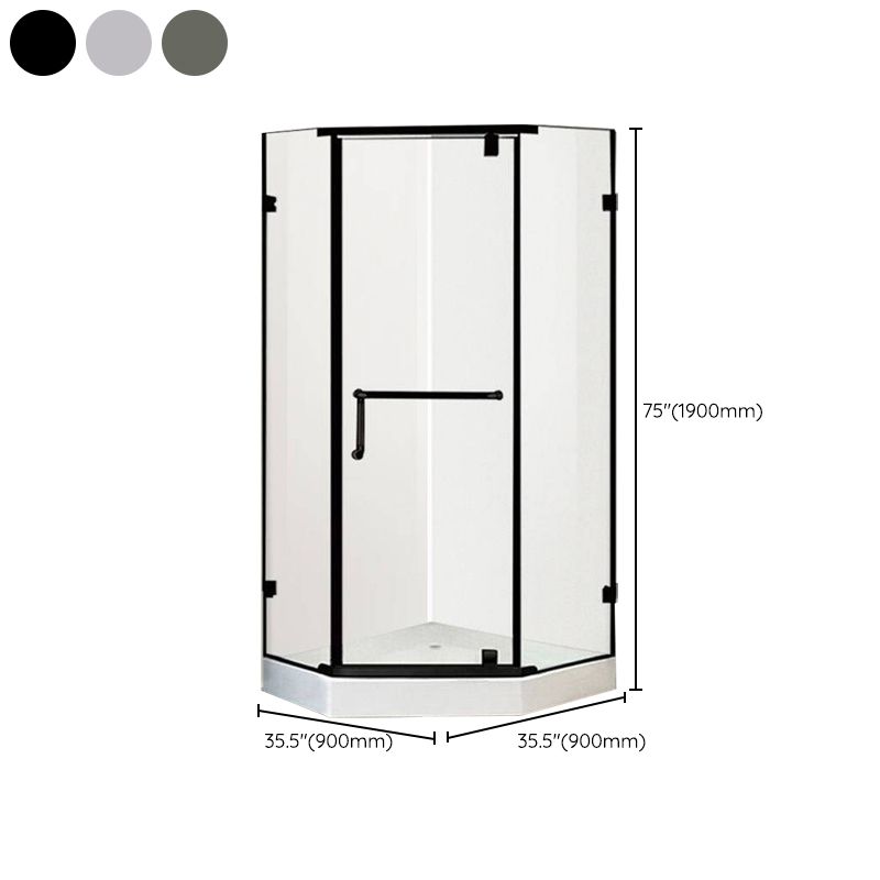 Neo-Angle Clear Shower Enclosure Corner Shower Stall with Header Clearhalo 'Bathroom Remodel & Bathroom Fixtures' 'Home Improvement' 'home_improvement' 'home_improvement_shower_stalls_enclosures' 'Shower Stalls & Enclosures' 'shower_stalls_enclosures' 'Showers & Bathtubs' 1200x1200_deb3dd66-42b5-4ae5-8b7c-5fe2e066d0a0