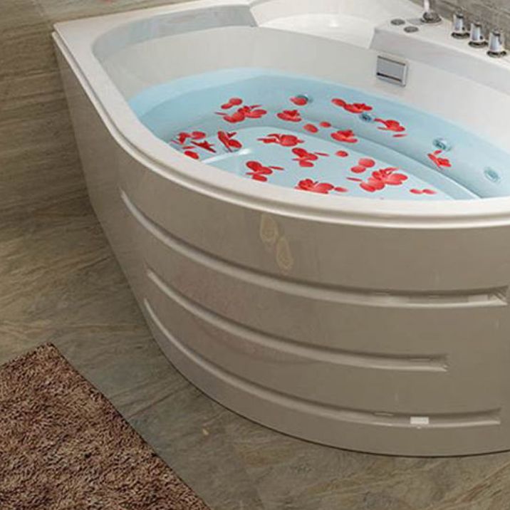 Back to Wall Bath Corner Acrylic Soaking White Modern Bathtub Clearhalo 'Bathroom Remodel & Bathroom Fixtures' 'Bathtubs' 'Home Improvement' 'home_improvement' 'home_improvement_bathtubs' 'Showers & Bathtubs' 1200x1200_decc9910-8755-4580-90ba-a0e46f60088d