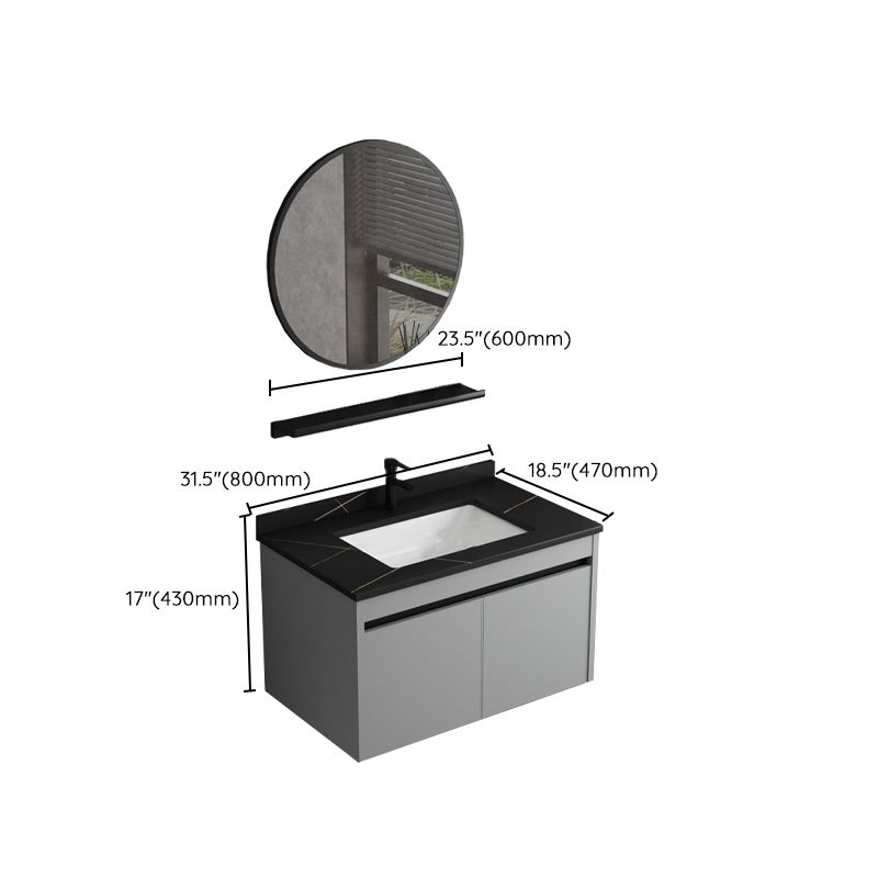 Single Sink Bathroom Vanity Modern Metal Frame Gray Rectangular Vanity Set Clearhalo 'Bathroom Remodel & Bathroom Fixtures' 'Bathroom Vanities' 'bathroom_vanities' 'Home Improvement' 'home_improvement' 'home_improvement_bathroom_vanities' 1200x1200_df214721-ef9b-49b2-8910-4ce2d9da23e7