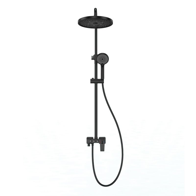 Modern Shower System Wall Mounted Spot Resist Round Shower System with Hand Shower Clearhalo 'Bathroom Remodel & Bathroom Fixtures' 'Home Improvement' 'home_improvement' 'home_improvement_shower_faucets' 'Shower Faucets & Systems' 'shower_faucets' 'Showers & Bathtubs Plumbing' 'Showers & Bathtubs' 1200x1200_df284fd2-1214-4dde-a6ca-87ccf79900b3