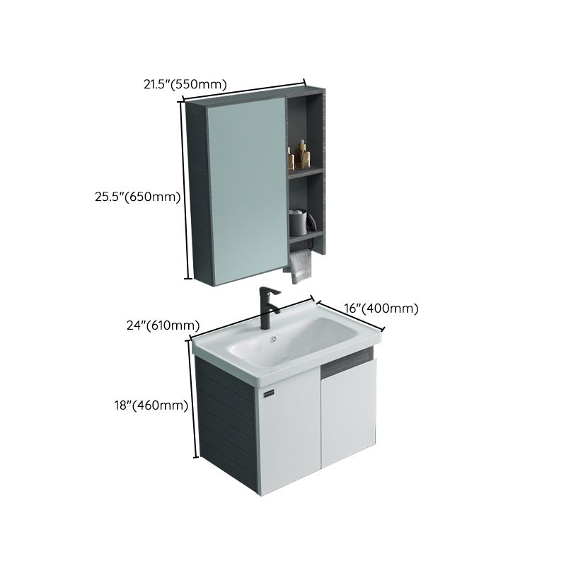 Single Sink Rectangular Bathroom Vanity Modern White Metal Frame Vanity Set Clearhalo 'Bathroom Remodel & Bathroom Fixtures' 'Bathroom Vanities' 'bathroom_vanities' 'Home Improvement' 'home_improvement' 'home_improvement_bathroom_vanities' 1200x1200_df3b6131-f58e-4724-a4c0-c36ac9653d7c