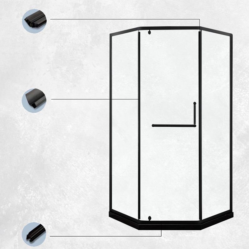 Shower Stall Black Semi-Frameless No-Angle Clear Corner Shower Stall Clearhalo 'Bathroom Remodel & Bathroom Fixtures' 'Home Improvement' 'home_improvement' 'home_improvement_shower_stalls_enclosures' 'Shower Stalls & Enclosures' 'shower_stalls_enclosures' 'Showers & Bathtubs' 1200x1200_df486d76-ff02-489f-b53d-ff5886a14c51