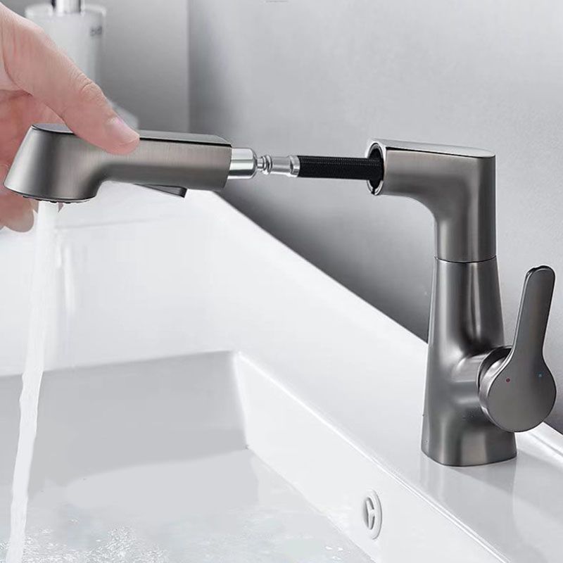 Modern Vessel Sink Faucet Lever Handle Copper Low Arc Retractable Vessel Faucet Clearhalo 'Bathroom Remodel & Bathroom Fixtures' 'Bathroom Sink Faucets' 'Bathroom Sinks & Faucet Components' 'bathroom_sink_faucets' 'Home Improvement' 'home_improvement' 'home_improvement_bathroom_sink_faucets' 1200x1200_df4a00f1-a561-4399-a4d9-88ca98bcddb3