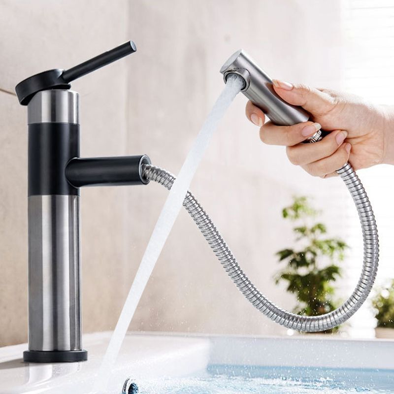 Glam 1-Handle Bathroom Sink Faucet 1 Hole Vessel Sink Bathroom Faucet with Stainless Steel Clearhalo 'bathroom_sink_faucets' 'Conjunta de Baño y Conjunta de Grifo' 'Coronamiento de Baño y Dispositivo de Baño' 'Grifo del lavabo del baño' 'Hogar' 'home_improvement' 'home_improvement_bathroom_sink_faucets' 'Mejoras para el hogar' 1200x1200_df4b6c08-d260-4c4a-be92-7d4c9532b7c0