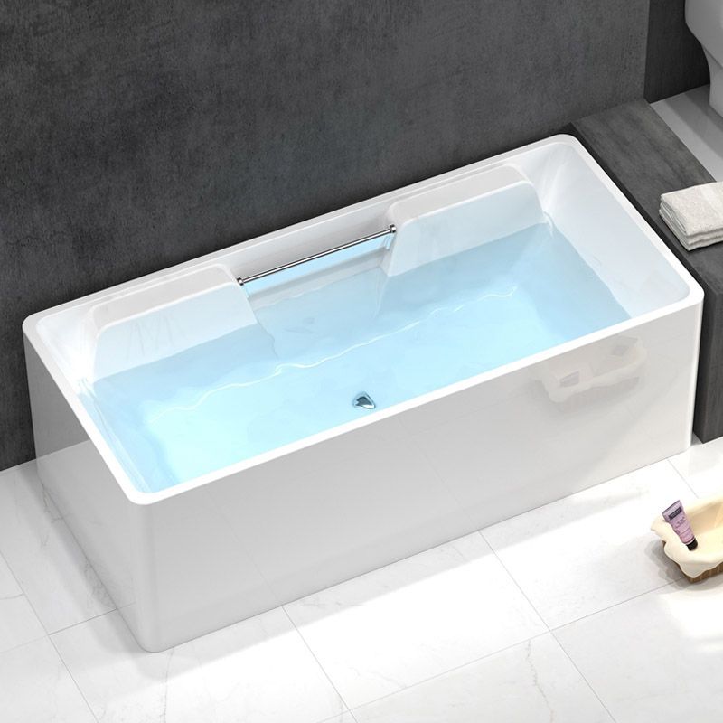 Modern Rectangular Bath Tub Bathroom Soaking with Center Drain Tub Clearhalo 'Bathroom Remodel & Bathroom Fixtures' 'Bathtubs' 'Home Improvement' 'home_improvement' 'home_improvement_bathtubs' 'Showers & Bathtubs' 1200x1200_df6c0af5-9baf-4e79-ac24-40b8120645d2