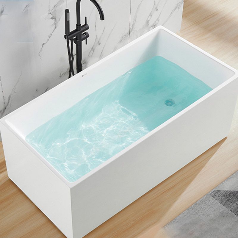 Modern Rectangle White Acrylic Bathtub Back to Wall with Drain Bath Tub Clearhalo 'Bathroom Remodel & Bathroom Fixtures' 'Bathtubs' 'Home Improvement' 'home_improvement' 'home_improvement_bathtubs' 'Showers & Bathtubs' 1200x1200_df764a92-a5a1-4d81-9bac-c048069505fe