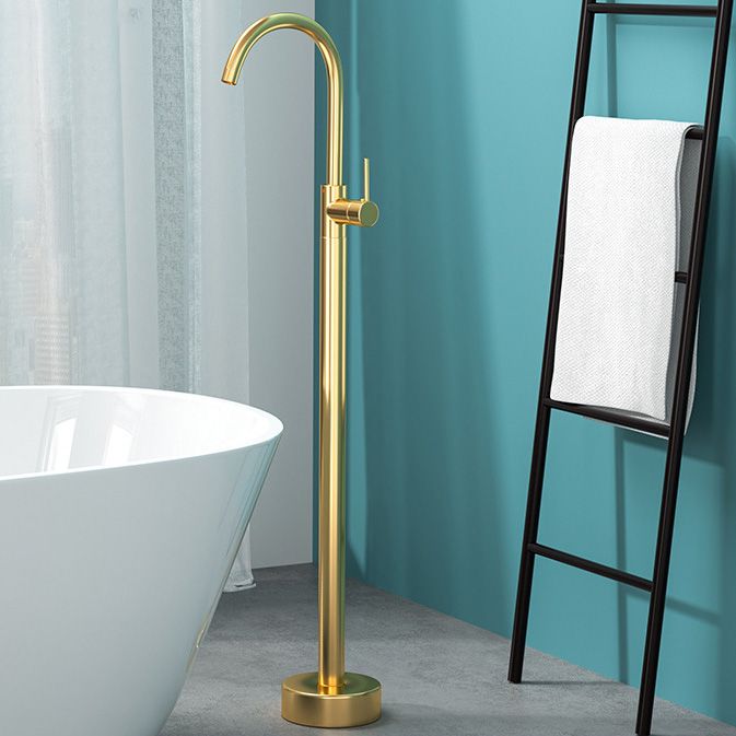 Modern Freestanding Bathtub Faucet Copper Floor Mount Freestanding Bathtub Faucet Clearhalo 'Bathroom Remodel & Bathroom Fixtures' 'Bathtub Faucets' 'bathtub_faucets' 'Home Improvement' 'home_improvement' 'home_improvement_bathtub_faucets' 1200x1200_dfc6a3c4-d673-48f7-9c0a-94dec693e8f6