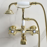 Glam Retro Wall Mounted Metal Claw Foot Tub Faucet Trim Low Arc Claw Foot Tub Faucet Clearhalo 'Bathroom Remodel & Bathroom Fixtures' 'Bathtub Faucets' 'bathtub_faucets' 'Home Improvement' 'home_improvement' 'home_improvement_bathtub_faucets' 1200x1200_dfcce8d8-1fa5-4687-a8cb-a116888cf6bc