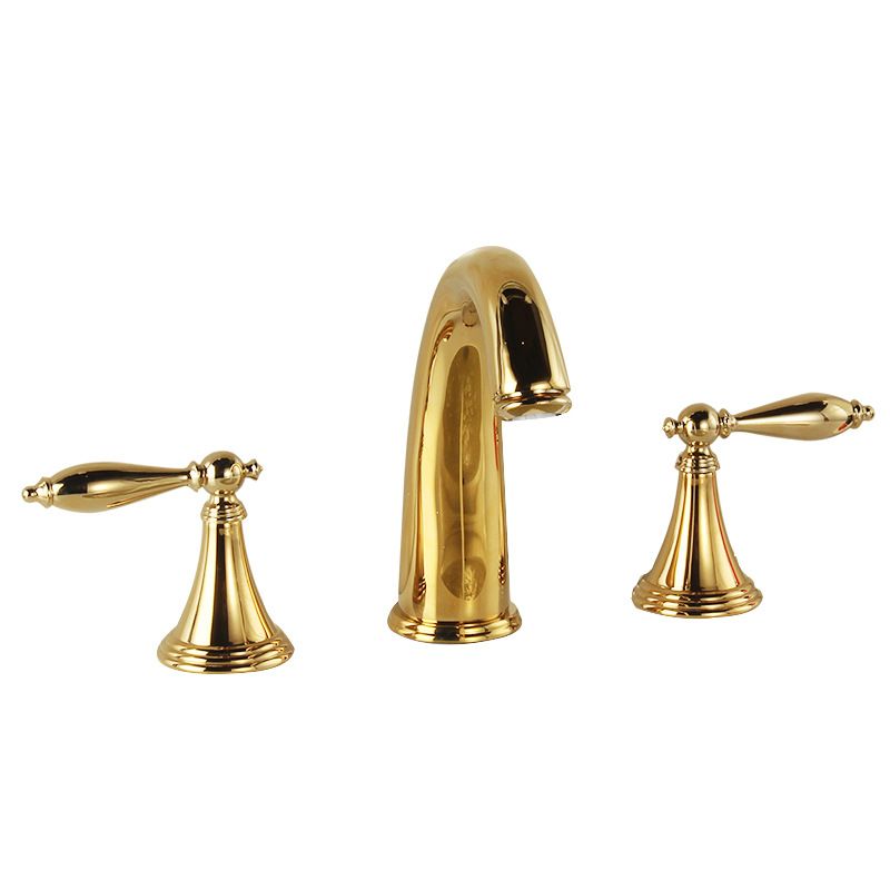 Modern Widespread Sink Faucet Plain Bathroom Double Handle Faucet with Lever Handle Clearhalo 'Bathroom Remodel & Bathroom Fixtures' 'Bathroom Sink Faucets' 'Bathroom Sinks & Faucet Components' 'bathroom_sink_faucets' 'Home Improvement' 'home_improvement' 'home_improvement_bathroom_sink_faucets' 1200x1200_dfce4222-a45c-4144-af45-ccdc3fa002b6