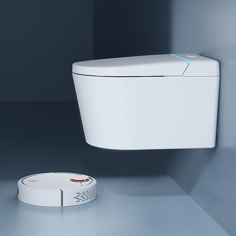 Scandinavian Wall Hung Toilet Set Elongated Bowl Shape in White Clearhalo 'Bathroom Remodel & Bathroom Fixtures' 'Bidets' 'Home Improvement' 'home_improvement' 'home_improvement_bidets' 'Toilets & Bidets' 1200x1200_dfce8073-c0f6-4b02-8b47-8b9352fbd703