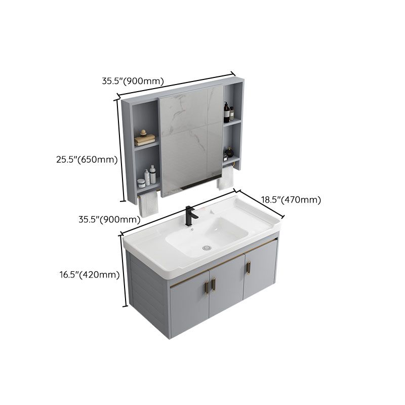 Wall Mount Sink Included Bathroom Sink Vanity with Doors Sink Clearhalo 'Bathroom Remodel & Bathroom Fixtures' 'Bathroom Vanities' 'bathroom_vanities' 'Home Improvement' 'home_improvement' 'home_improvement_bathroom_vanities' 1200x1200_dfe2fa3c-9c36-485f-bb7b-a790bc565a6a