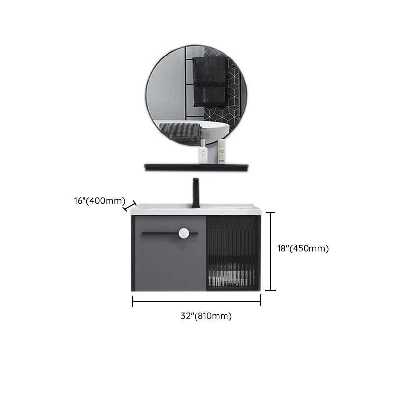 Wall Mount Bath Vanity Set Mirror Grey Rectangle Wood Bathroom Vanity with Single Sink Clearhalo 'Bathroom Remodel & Bathroom Fixtures' 'Bathroom Vanities' 'bathroom_vanities' 'Home Improvement' 'home_improvement' 'home_improvement_bathroom_vanities' 1200x1200_e04a64af-e64a-4c4b-aac4-897b216d7a04