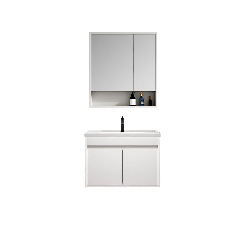 Rectangle Bathroom Vanity Wall-Mounted Mirror Wood Frame Modern Vanity with Doors Clearhalo 'Bathroom Remodel & Bathroom Fixtures' 'Bathroom Vanities' 'bathroom_vanities' 'Home Improvement' 'home_improvement' 'home_improvement_bathroom_vanities' 1200x1200_e05e12d5-9caf-473c-994c-3691ac911417