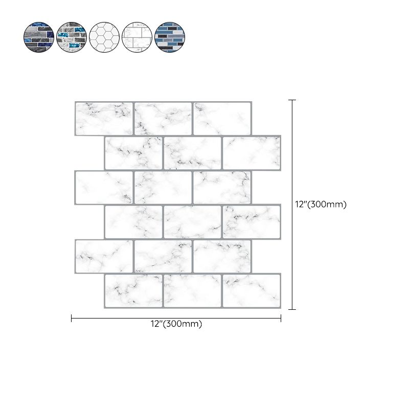 Peel and Stick Wall Tile Water Resistant Rectangle PVC Peel & Stick Subway Tile Clearhalo 'Flooring 'Home Improvement' 'home_improvement' 'home_improvement_peel_stick_blacksplash' 'Peel & Stick Backsplash Tile' 'peel_stick_blacksplash' 'Walls & Ceilings' Walls and Ceiling' 1200x1200_e06a21d1-2bae-478b-8bfb-d9b13d98e12b