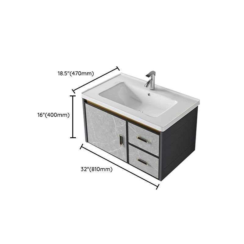 Modern Wall Mount Sink Vanity with Faucet Sink Doors for Bathroom Clearhalo 'Bathroom Remodel & Bathroom Fixtures' 'Bathroom Vanities' 'bathroom_vanities' 'Home Improvement' 'home_improvement' 'home_improvement_bathroom_vanities' 1200x1200_e07f5250-0910-4f6d-aa93-8acbb36f1c92