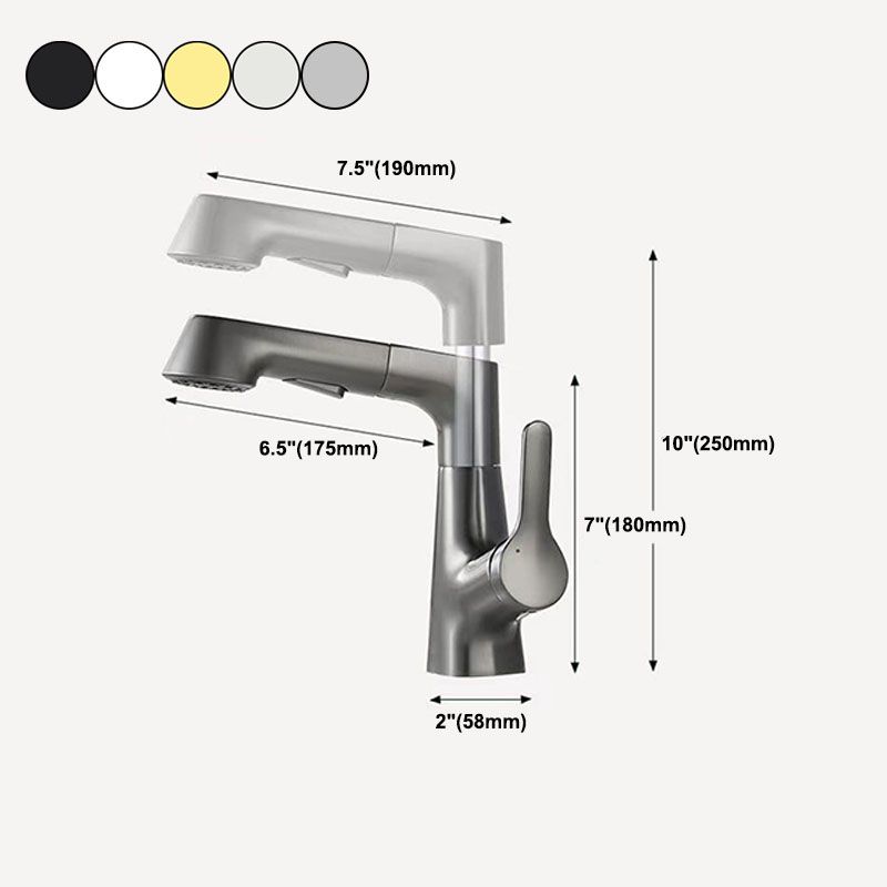 Modern Vessel Sink Faucet Lever Handle Copper Low Arc Retractable Vessel Faucet Clearhalo 'Bathroom Remodel & Bathroom Fixtures' 'Bathroom Sink Faucets' 'Bathroom Sinks & Faucet Components' 'bathroom_sink_faucets' 'Home Improvement' 'home_improvement' 'home_improvement_bathroom_sink_faucets' 1200x1200_e08dc4db-4f7b-4310-95fc-091a591a3813