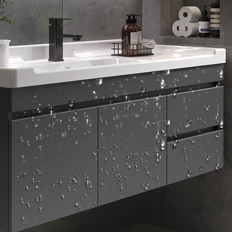 Grey Modern Solid Wood Single-Sink Open Console with Sink Set Clearhalo 'Bathroom Remodel & Bathroom Fixtures' 'Bathroom Vanities' 'bathroom_vanities' 'Home Improvement' 'home_improvement' 'home_improvement_bathroom_vanities' 1200x1200_e0d8b07a-f0f8-4fc2-9766-043a6c4e1d1b