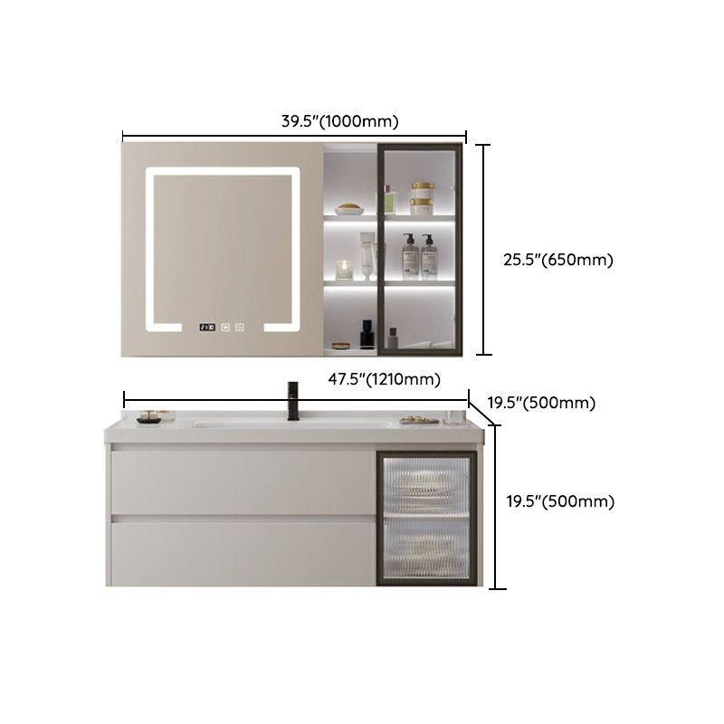 Modern Space Saver Vanity Wall Mount Ceramic Top Backsplash Included Clearhalo 'Bathroom Remodel & Bathroom Fixtures' 'Bathroom Vanities' 'bathroom_vanities' 'Home Improvement' 'home_improvement' 'home_improvement_bathroom_vanities' 1200x1200_e0e09fd6-5249-48ef-bc17-bbb09328eaf9